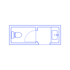 Layouts Bathrooms Half Split 2 Wall Facing Sketch Drawing Svg Vector, Free Vectors File